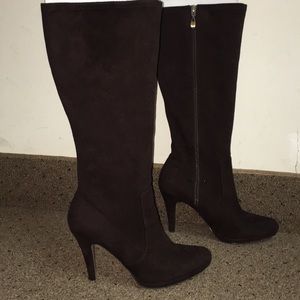 Tahari Ta-Lang Brown Suede Knee-High Boots